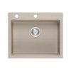 Quadron KURT 110 WORKSTATION GraniteQ zlewozmywak granitowy pearl beige 1-komorowy z/o (59,5x50x21,5) z syfonem i dozownik + Qmata + deska + wkładka ociekowa HCQ5052BEZP
